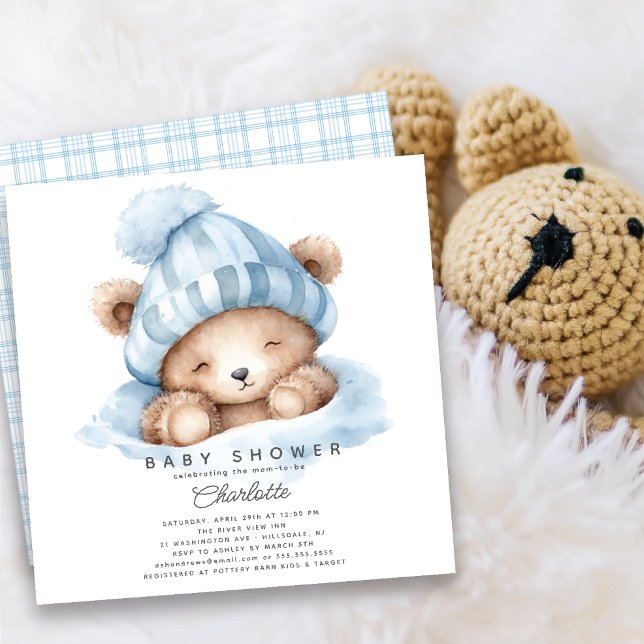 Snuggle Bear Baby Shower Invitation (Creator Uploaded)