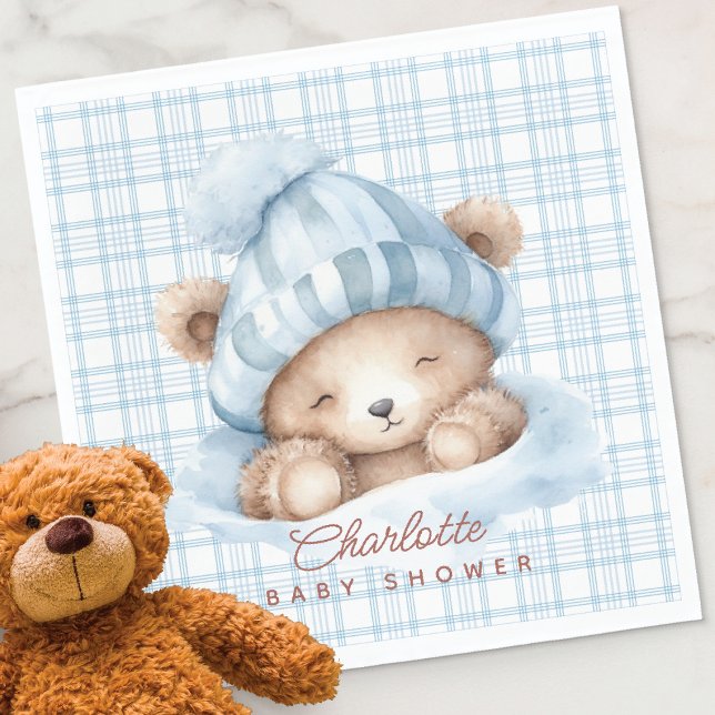 Snuggle Bear Baby Shower Napkin (Creator Uploaded)