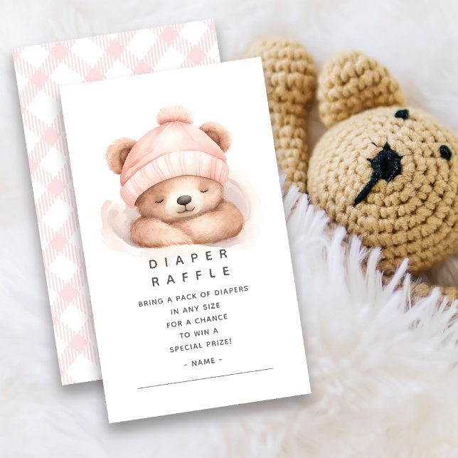 Snuggle Bear Diaper Raffle Ticket Enclosure Card (Creator Uploaded)