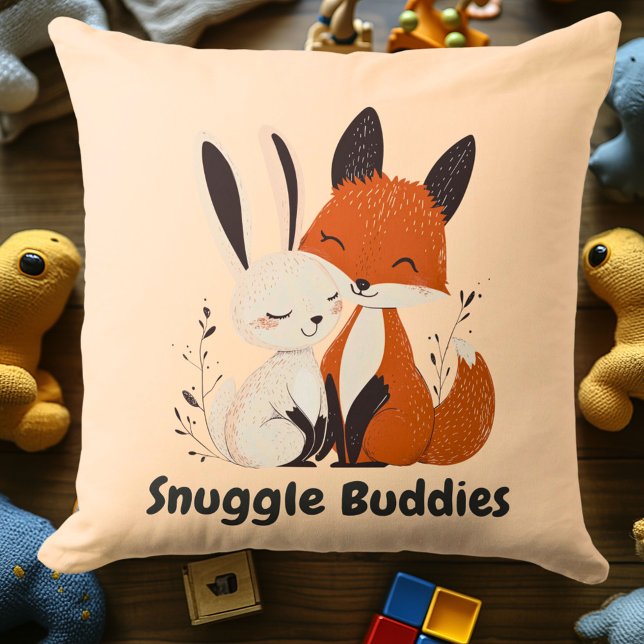 Snuggle Buddies Fox & Bunny | Cosy Animal Friends  Cushion (Creator Uploaded)
