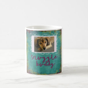 Snuggle Buddy Custom Teal Dog Photo Mug