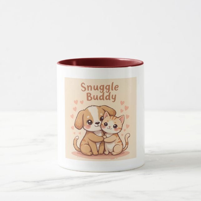 Snuggle Buddy Mug – Art for Coffee Lovers (Center)