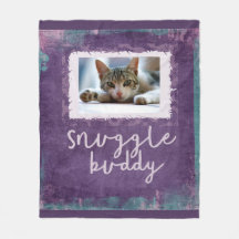 Snuggle Buddy Purple/Teal Fleece Photo Blanket