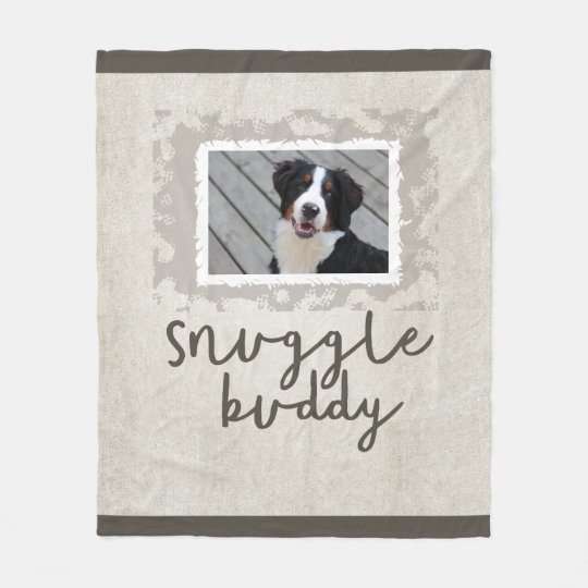 Snuggle Buddy Tan Brown Fleece Dog Photo Blanket Zazzle Co Uk