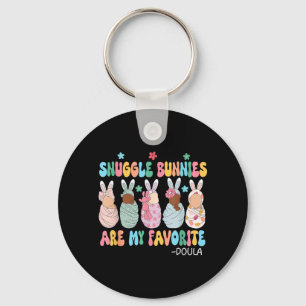 Snuggle Bunnies Are Favourite Babies Doula Funny Key Ring