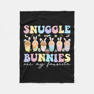 Snuggle Bunnies Are My Favourite Easter Mother By Fleece Blanket