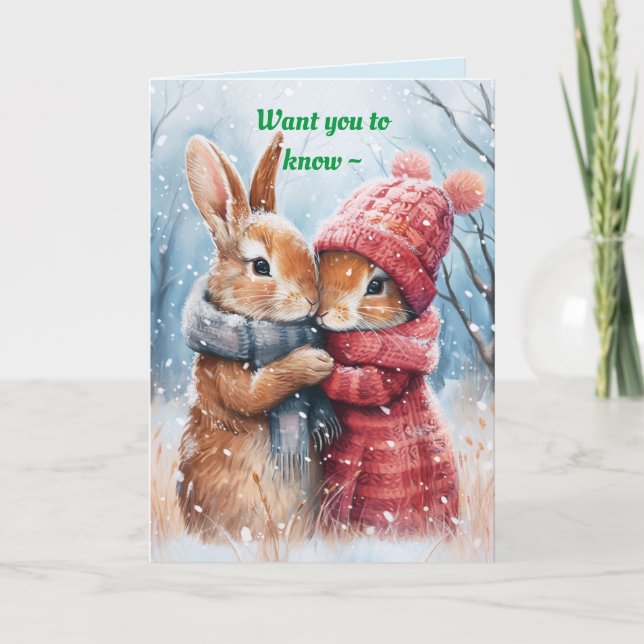 SNUGGLE BUNNIES CHRISTMAS CARD FOR ANYONE (Front)