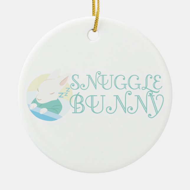 Snuggle Bunny Ceramic Tree Decoration (Front)