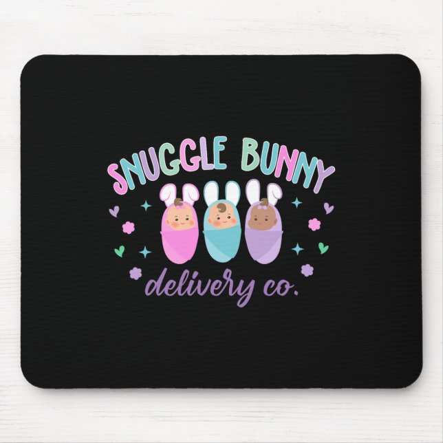 Snuggle Bunny Delivery Co Mother Baby Happy Easter Mouse Mat (Front)