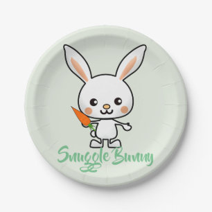 Snuggle Bunny Kawaii Custom Paper Plate