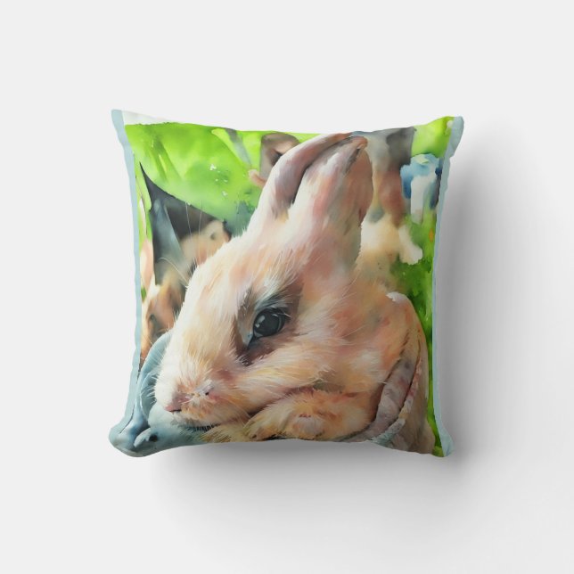 Snuggle Bunny Throw Pillow (Front)