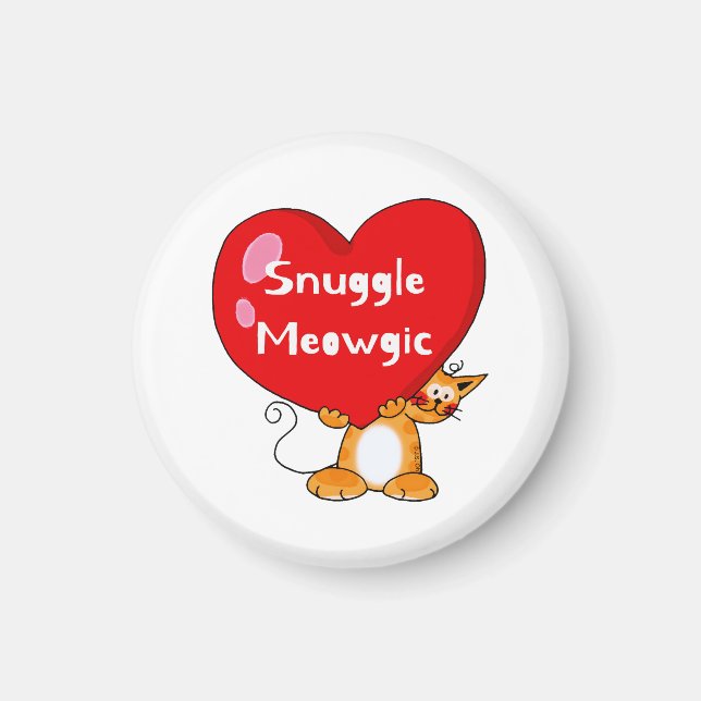 Snuggle Meowgic Funny Cat Pun Art Magnet (Front)