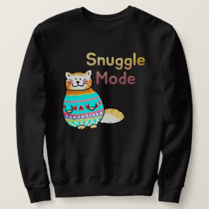 Snuggle Mode Cute Ginger Cat Sweatshirt
