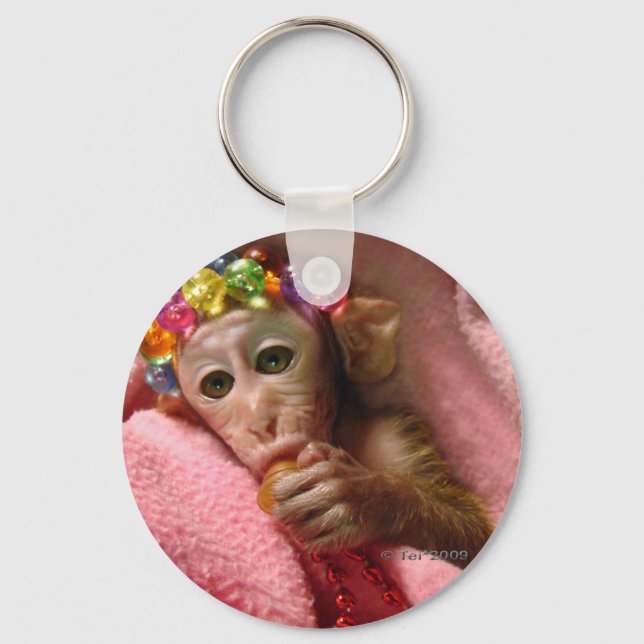 Snuggle Monkey Key Ring (Front)