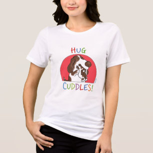 Snuggle Puppy Cute Dog Love Illustration T-Shirt Tri-Blend Shirt