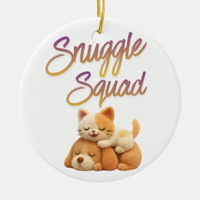 Snuggle Squad  Ceramic Tree Decoration (Front)