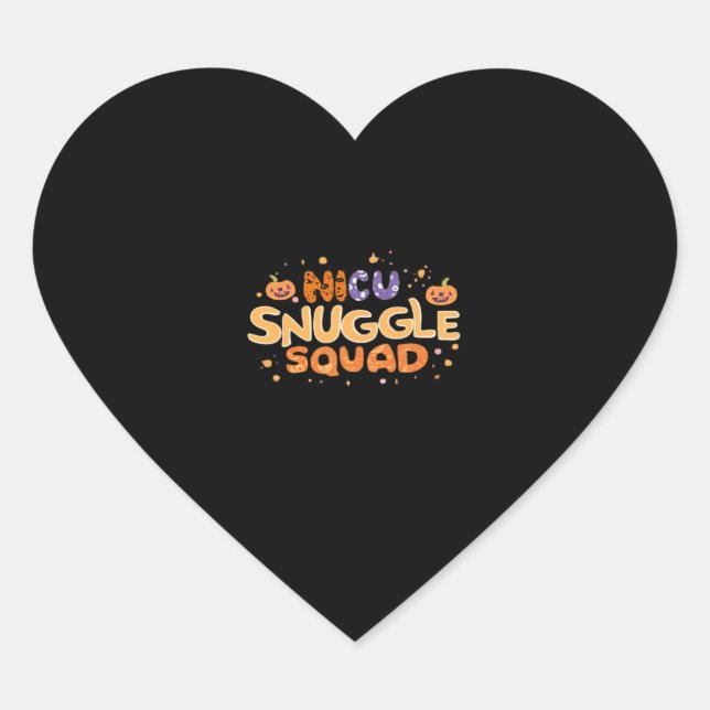 Snuggle Squad NICU Nurse Neonatal Nurse Halloween  Heart Sticker (Front)