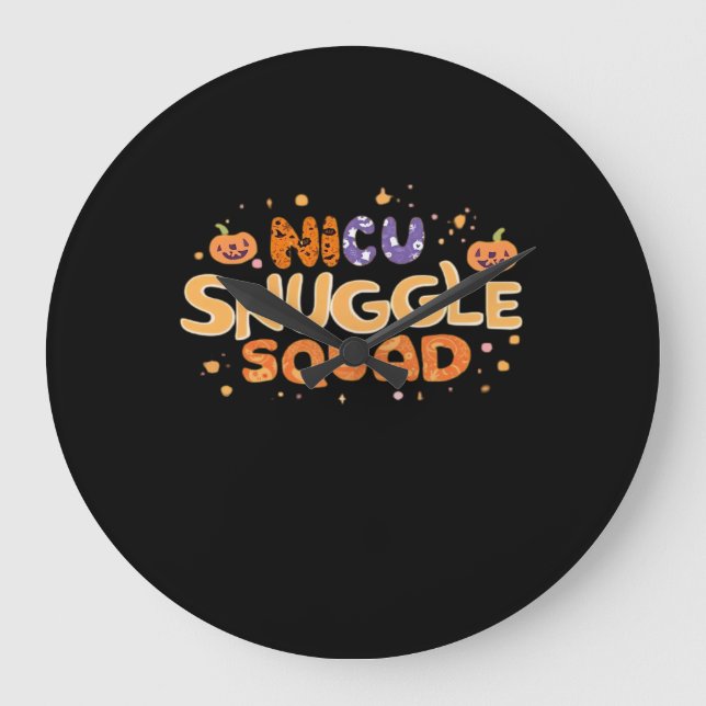 Snuggle Squad NICU Nurse Neonatal Nurse Halloween  Large Clock (Front)