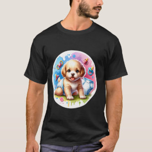 Snuggle The Moment Cute Baby Diaper Puppy Cuddle D T-Shirt