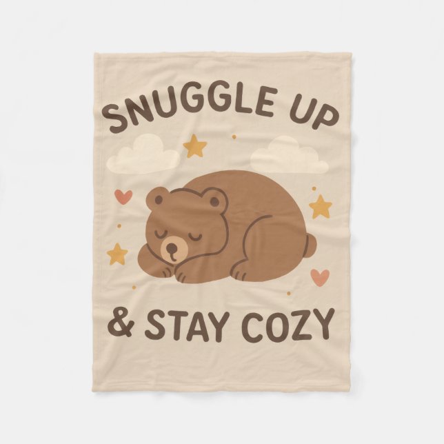 Snuggle up and stay cosy 🥱😴 Fleece Blanket (Front)