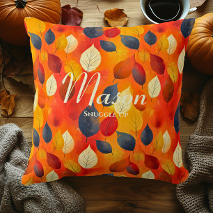 Snuggle Up Autumn Leaves   Warm Fall Decor Cushion