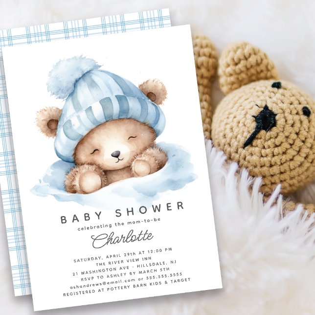 Snuggle Up Bear Baby Shower Invitation (Creator Uploaded)