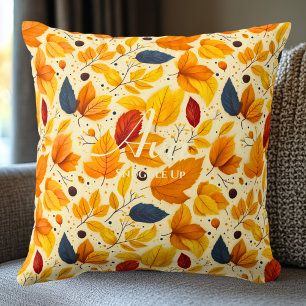 Snuggle Up Fall Leaves Cosy Autumn Decor Cushion