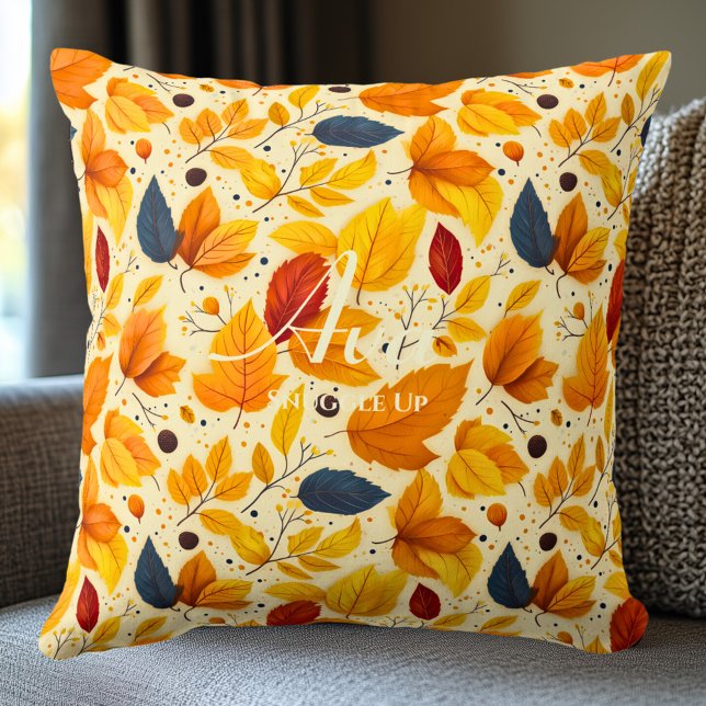 Snuggle Up Fall Leaves | Cosy Autumn Decor Cushion (Creator Uploaded)