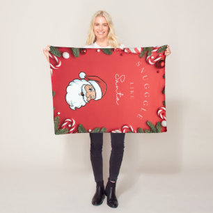 Snuggle Up Like Santa” Festive Holiday Blanket 