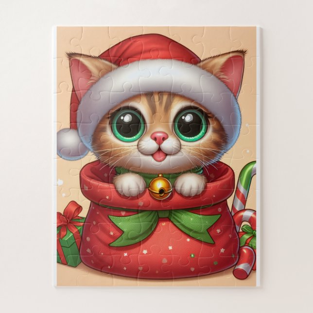 Snuggle up to holiday magic with this adorable  jigsaw puzzle (Vertical)