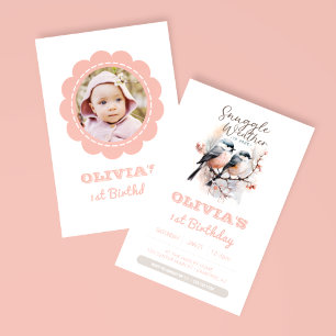 Snuggle Weather Winter Kids Birthday Photo Invitation