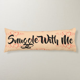 Snuggle With Me Red Hearts Tan Body Cushion