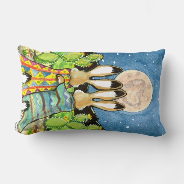 SnuggleBunnies Southwestern Romantic Rabbit Pillow (Front)