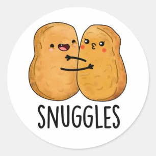 Snuggles Funny Nugget Couple Pun  Classic Round Sticker