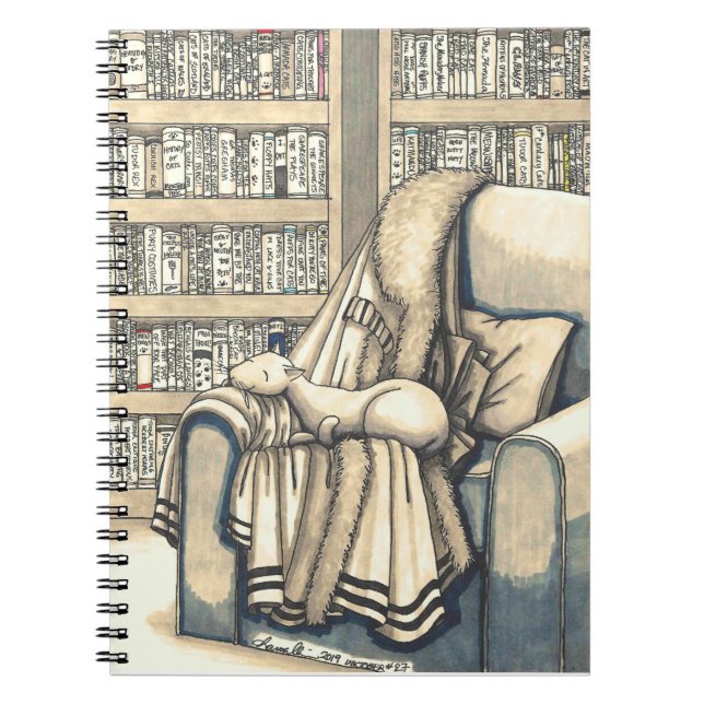 Snuggles in the Library spiral notebook (Front)