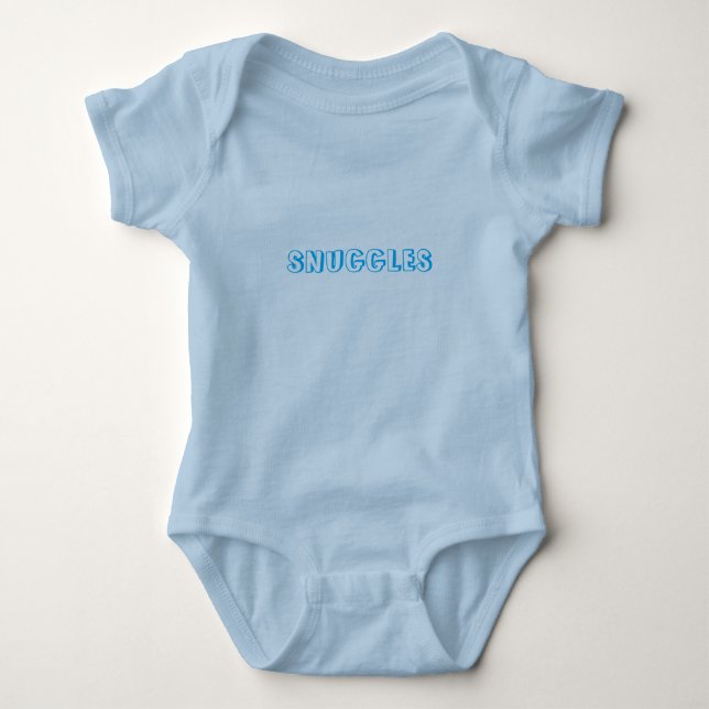"Snuggles" Light blue Baby Bodysuit (Front)