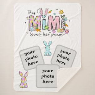 Snuggles with Mimi and Her Peeps - Personalised Sherpa Blanket