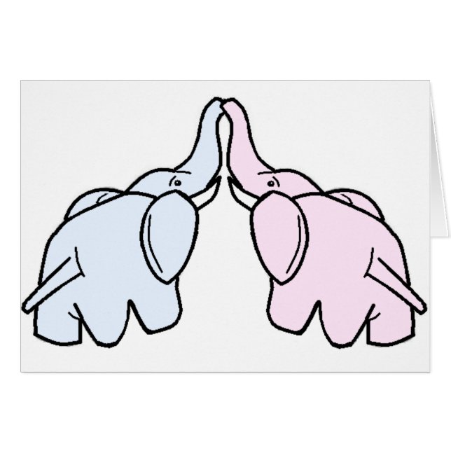 Snuggling Elephants (Front Horizontal)