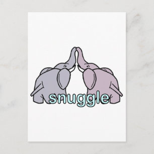Snuggling Elephants Postcard