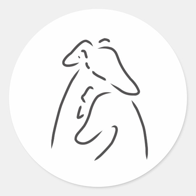 Snuggling Greyhounds Stickers (Front)