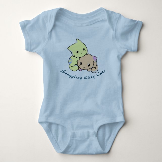 Snuggling Kitty Cats Baby Bodysuit (Front)