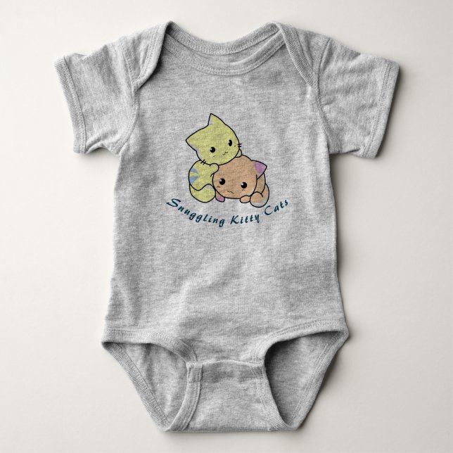 Snuggling Kitty Cats Baby Bodysuit (Front)