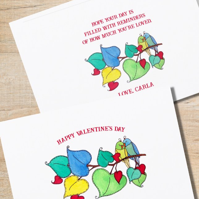 Snuggling Love Birds Valentine's Day Card (Creator Uploaded)
