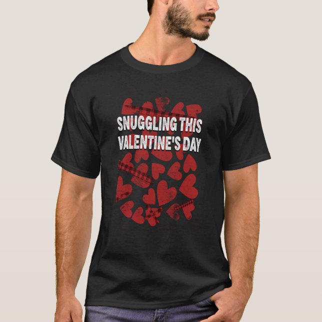 Snuggling This Valentines Day Matching Couples Hum T-Shirt (Front)