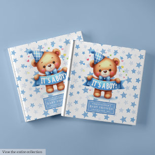 Snuggly It’s a boy teddy bear baby shower keepsake Guest Book