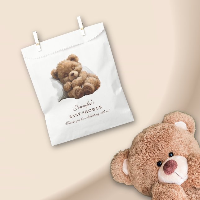 Snuggly Teddy Bear Cute Baby Shower Thank You Favour Bags (Creator Uploaded)