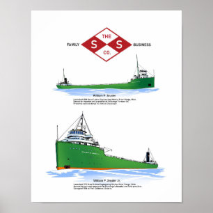 Snyder and son Great Lakes freighters Poster