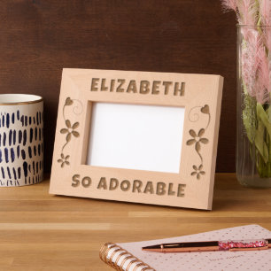So adorable add name hearts flowers etched frames