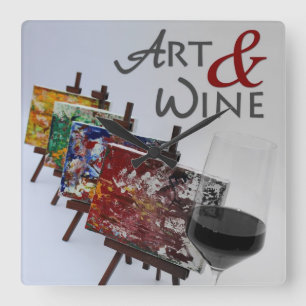 So Beautiful Art & Wine Clock! Square Wall Clock