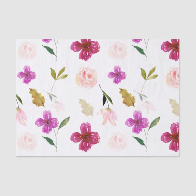 So Beautiful Watercolor Floral Tissue Paper (Front)
